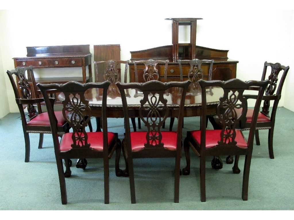 Appraisal: An early th century Chippendale style mahogany dining room suite