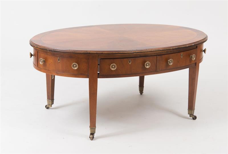 Appraisal: George III Style Mahogany Oval Low Table x x in