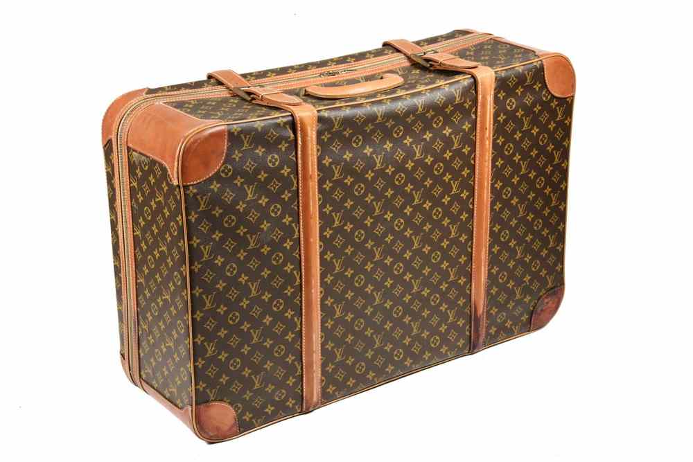 Appraisal: SUITCASE - Louis Vuitton large soft side suitcase zipper opening