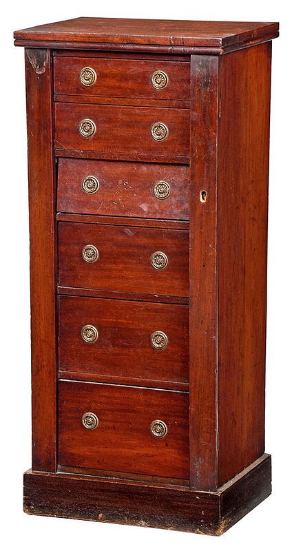 Appraisal: Georgian Mahogany Side Lock Chest British th century six dovetailed