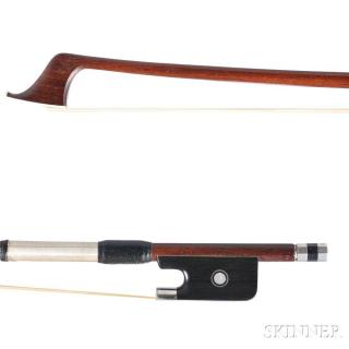 Appraisal: Silver-mounted Violoncello Bow Lothar Seifert the round stick stamped LOTHAR