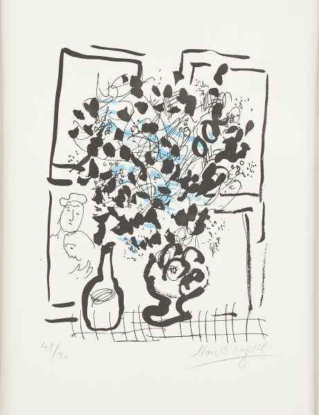 Appraisal: Marc Chagall - Le Bouquet noir et bleupublished by Maeght