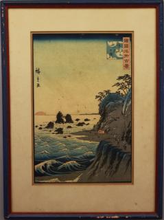 Appraisal: Hiroshige Futami Antique Japanese Woodblock Hiroshige Futami Antique Japanese Woodblock