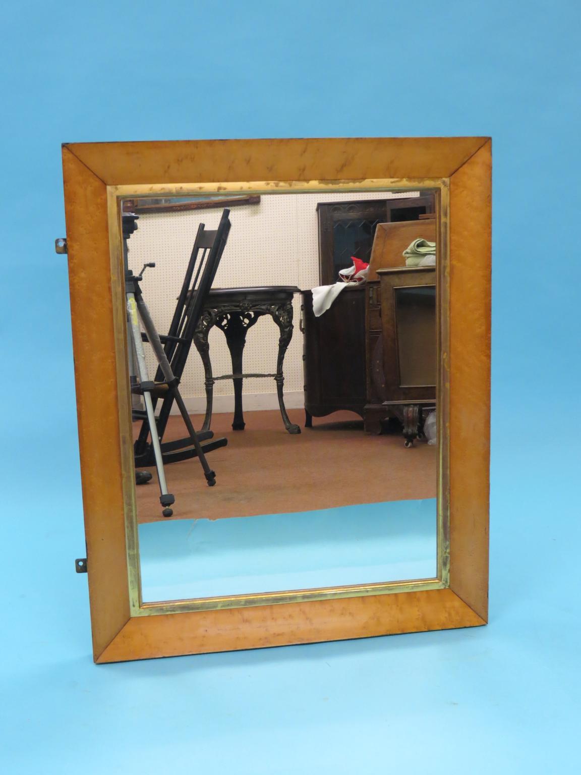 Appraisal: A Victorian 'bird's-eye' maple mirror frame rectangular-shape with inset mirror