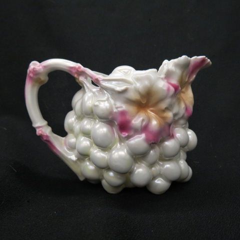 Appraisal: Royal Bayreuth White Grapes Figural MilkPitcher pink flowers excellent