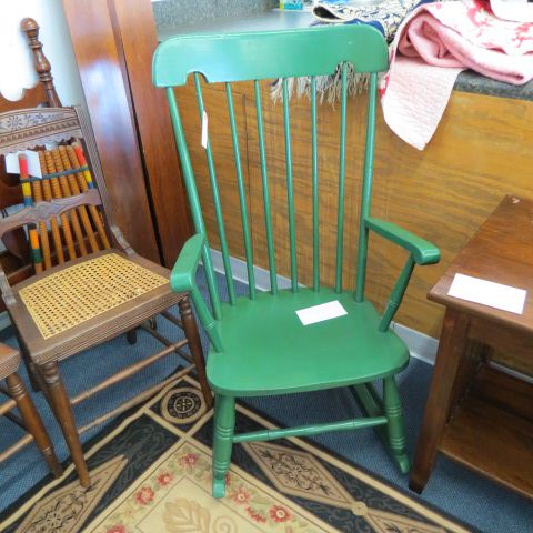 Appraisal: Green Rocker spindle decor