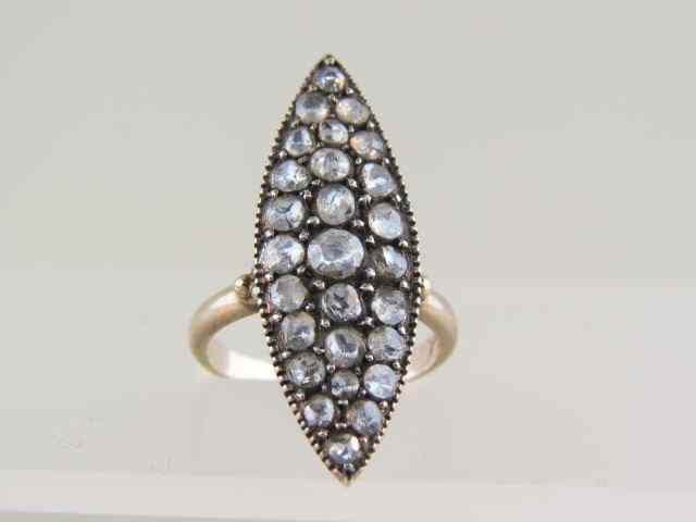 Appraisal: Diamond Ring rose cut diamonds in k yellow gold silver