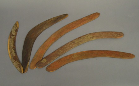 Appraisal: Australian Aboriginal Artifacts Collection of left and right handed Australian