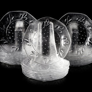 Appraisal: A Set of Twenty-Four Glass Salad Plates Diameter inches Property