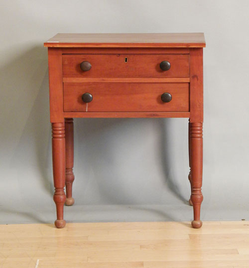 Appraisal: Sheraton cherry work table th c h w