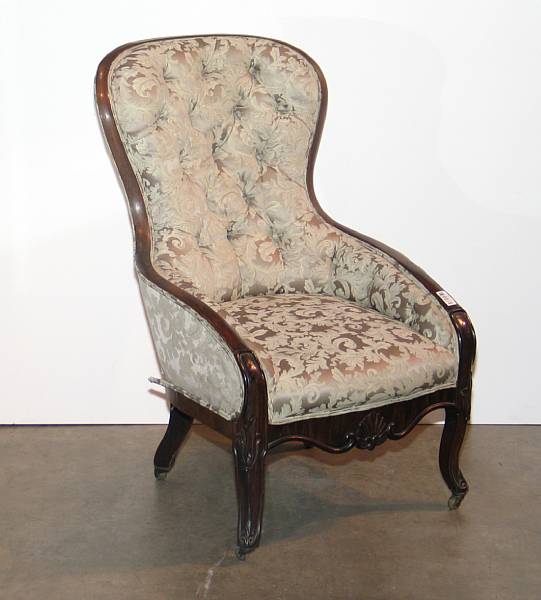 Appraisal: A Victorian rosewood parlor chair third quarter th century height