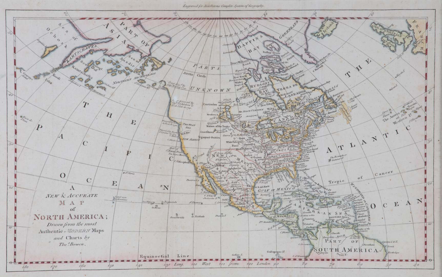 Appraisal: Thomas Bowen Map of North America circa British d A