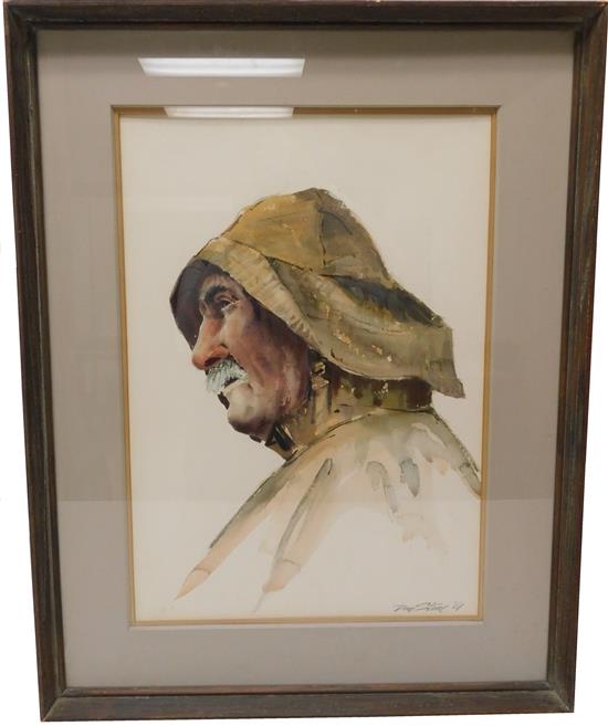 Appraisal: Don Stone American - watercolor on paper depicting bust profile