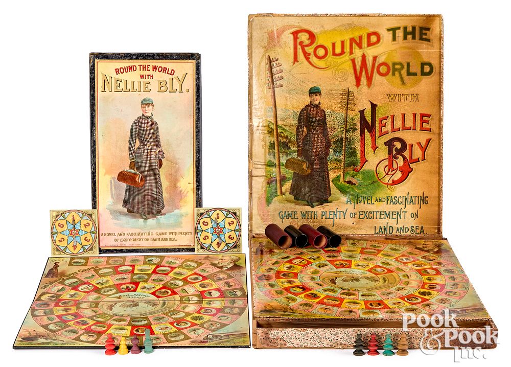 Appraisal: McLoughlin Bros Nellie Bly Games ca McLoughlin Bros Round the