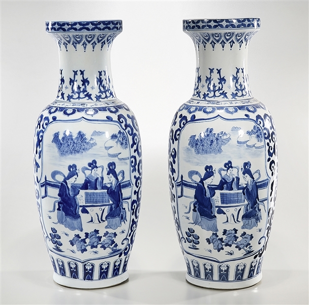 Appraisal: Pair of tall Chinese blue and white porcelain vases each