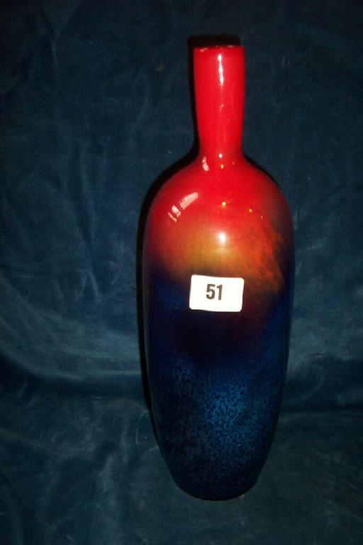 Appraisal: A Royal Doulton veined flambe vase of bottle shaped form