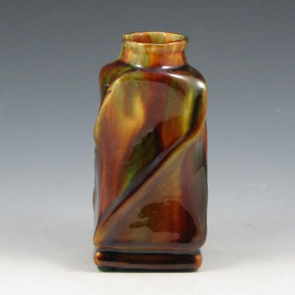 Appraisal: Early blended glaze twist vase with gold highlighting to rim