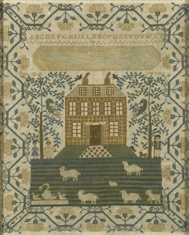 Appraisal: AN ENGLISH LINEN SAMPLER worked by Eliza Dell aged with