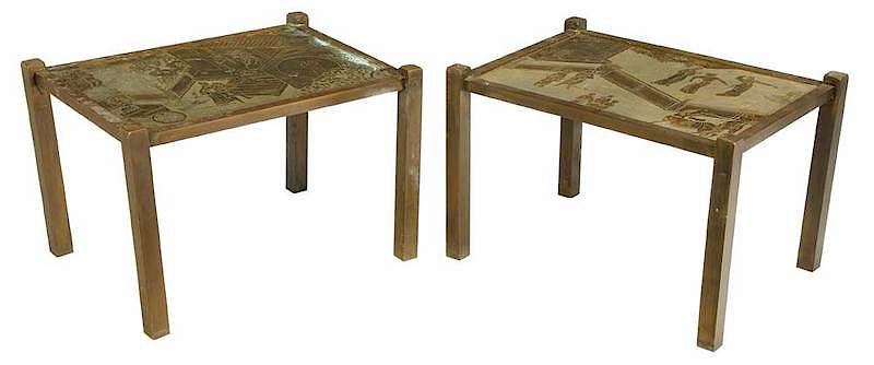 Appraisal: Pair of Philip and Kelvin LaVerne Side Tables New York