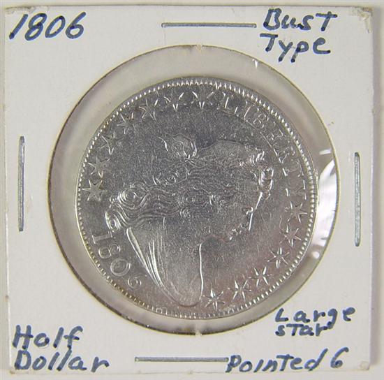 Appraisal: Bust Half Dollar Pointed stem through claw VG obverse reverse