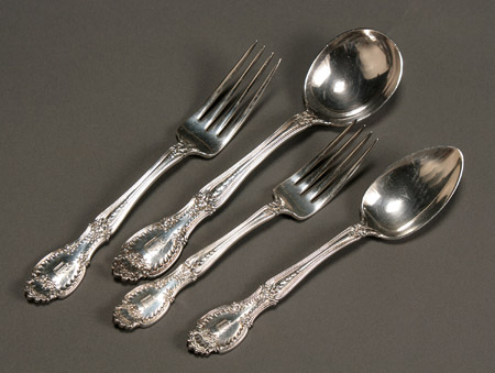 Appraisal: Tiffany Co Sterling Flat Table Service New York Richelieu Pattern