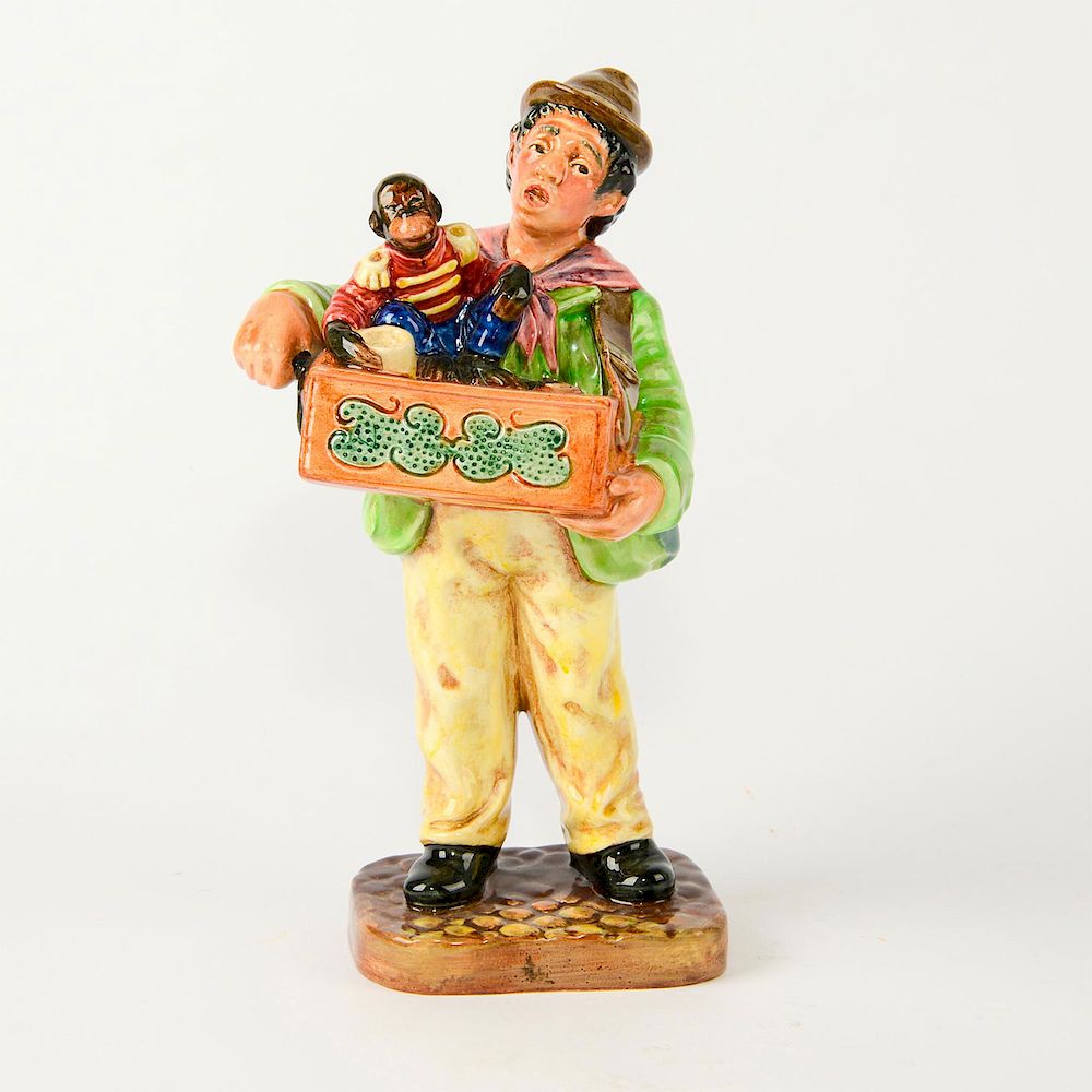 Appraisal: ROYAL DOULTON FIGURINE ORGAN GRINDER HN Man and monkey playing