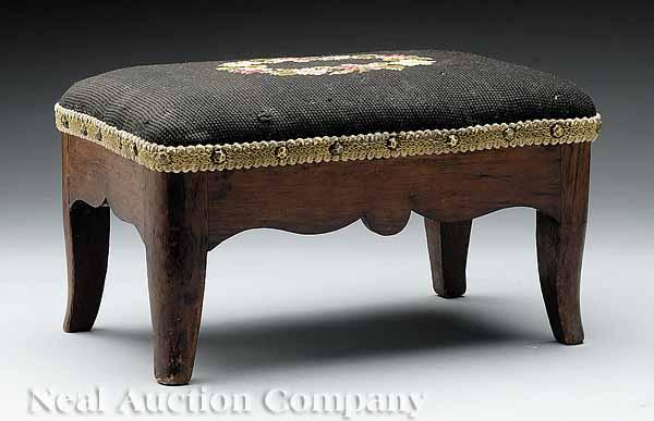 Appraisal: A Louisiana Walnut Footstool early th c of diminutive proportions