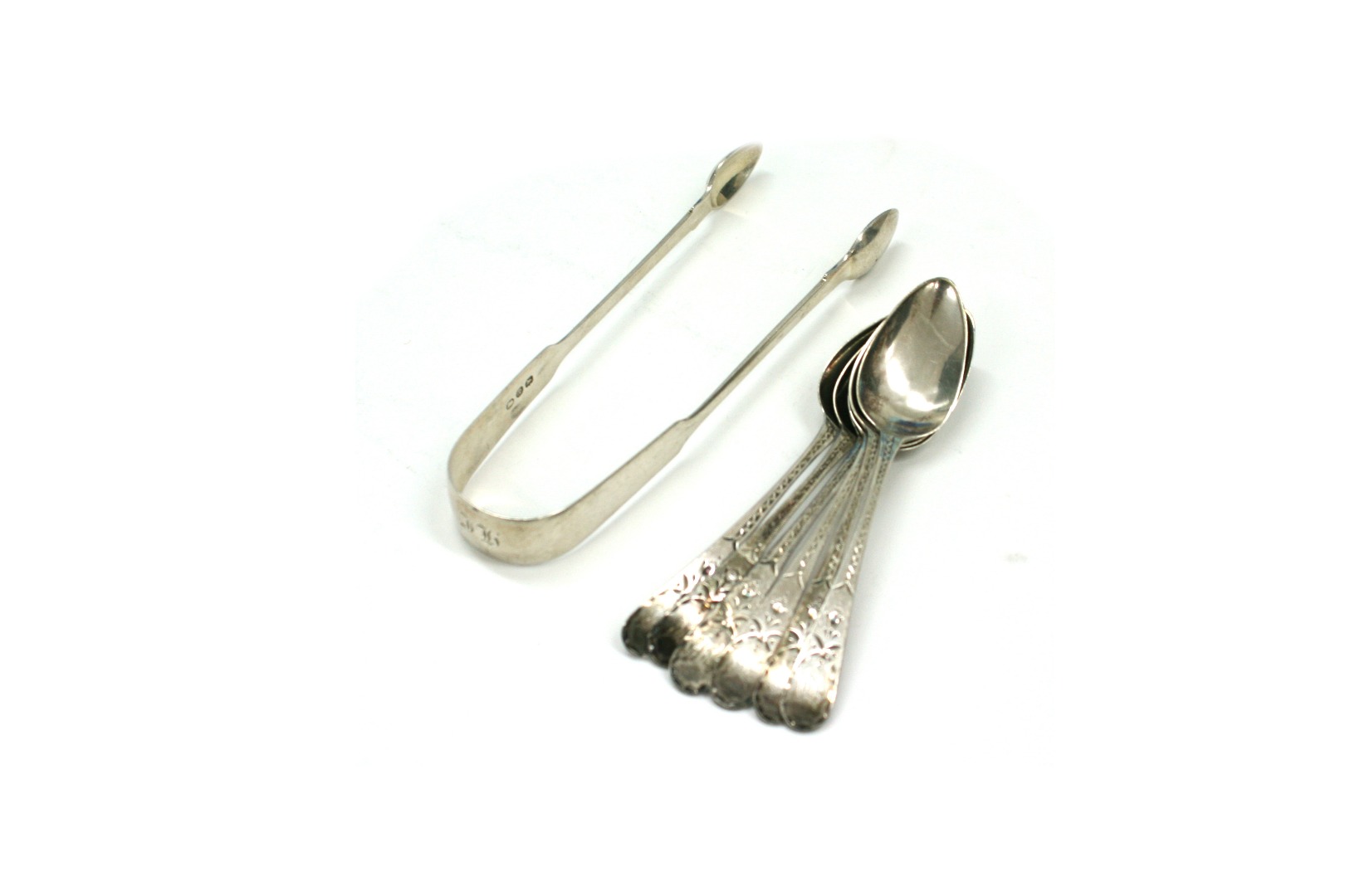 Appraisal: A set of six George III silver bright cut teaspoons