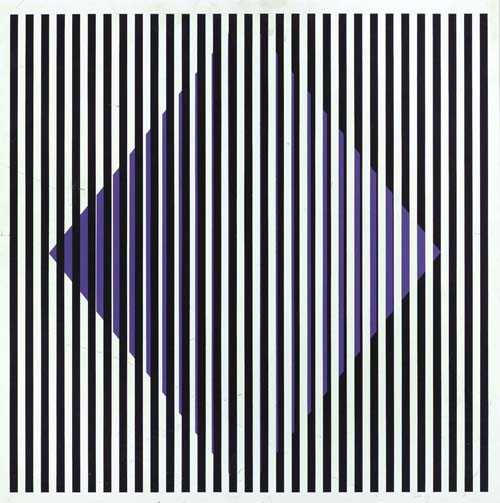 Appraisal: YVARAL JEAN-PIERRE VASARELY Paris Chromatisation violet Oil on hardboard Verso