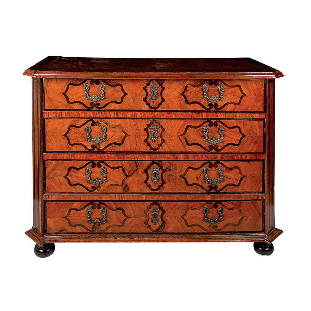 Appraisal: South German Baroque Part Ebonized Walnut Commode First quarter of