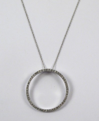 Appraisal: DIAMOND AND WHITE GOLD PENDANT NECKLACE the pendant suspended on