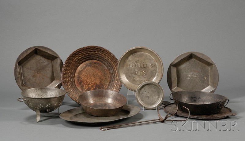 Appraisal: Group of Eleven Tin Iron and Pewter Kitchen Items America