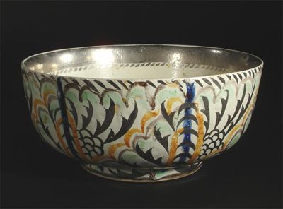 Appraisal: A bowl by Louise Powell painted with scrolling foliage in