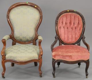 Appraisal: Two Victorian chairs one lady's and one Gents Two Victorian