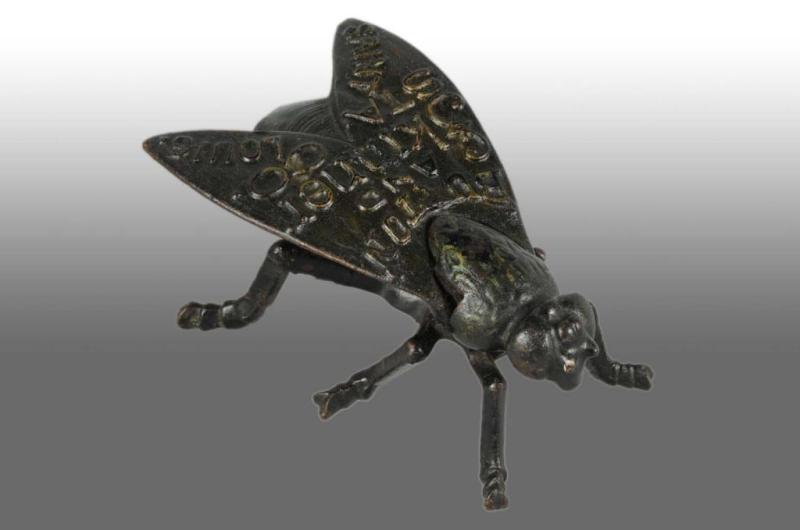 Appraisal: Cast Iron Fly Advertising Match Safe Description American th century