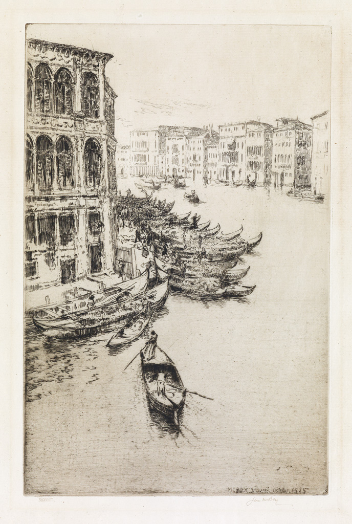 Appraisal: JAMES MCBEY Palazzo dei Cammerlenghi Etching x mm x inches