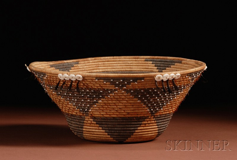 Appraisal: California Coiled Basketry Bowl Pomo c late th century with