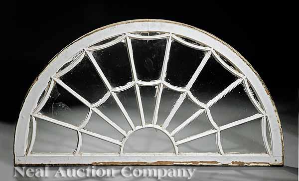 Appraisal: An American Demilune Window Transom th c white painted wood