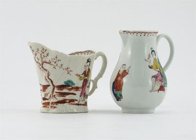 Appraisal: A Worcester polychrome jug and a Pennington's Chelsea ewer both