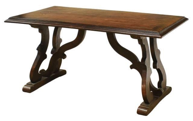 Appraisal: Spanish Baroque style oak coffee table early th c rectangular