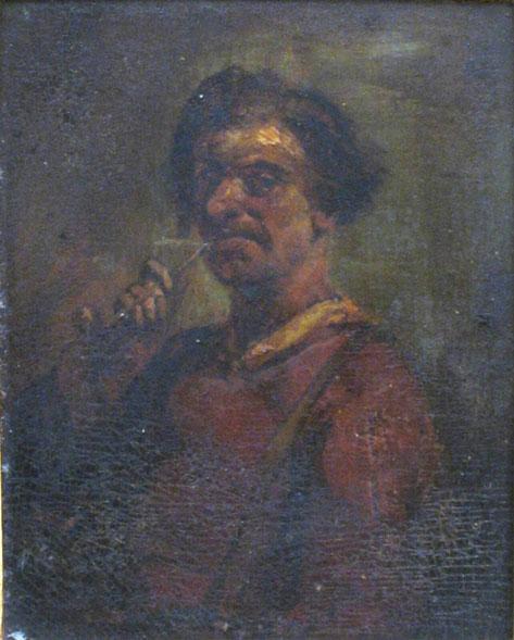 Appraisal: MANNER OF ADRIAEN BRAUWER A man smoking a pipe oil