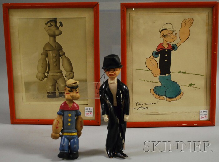 Appraisal: Three Popeye Items and a Painted Hard Rubber Charlie McCarthy