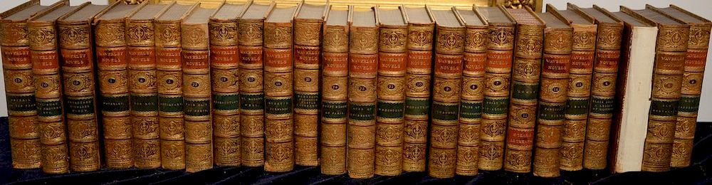 Appraisal: Three boxes of leather books in as-is condition many have