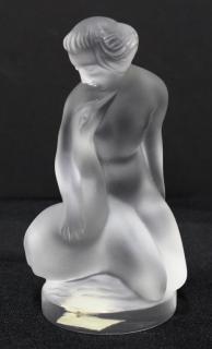 Appraisal: Lalique Frosted Crystal Sculpture Leda The Swan Style originally designed