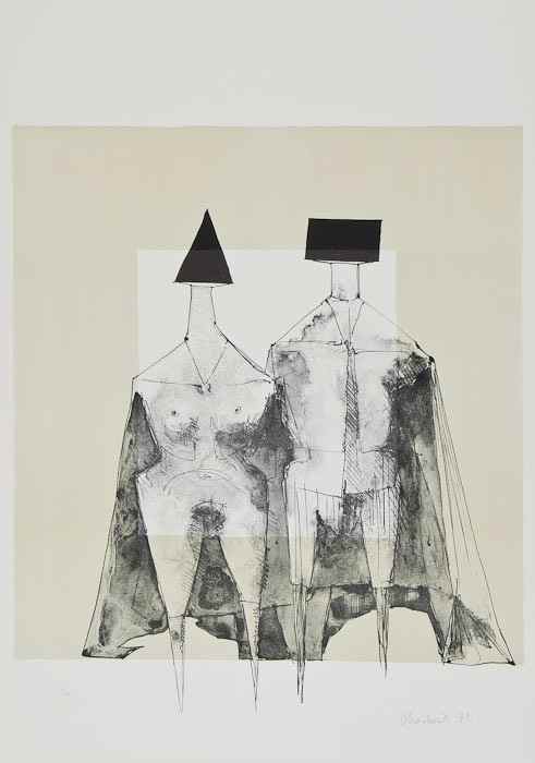 Appraisal: Lynn Chadwick - Two Standing Figures lithograph printed in colours