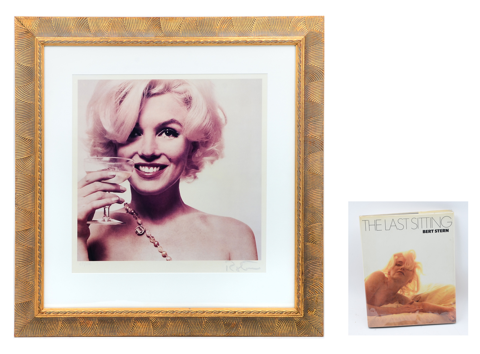 Appraisal: BERT STERN MARILYN MONROE PHOTOGRAPH AND BOOK ''Here's to you