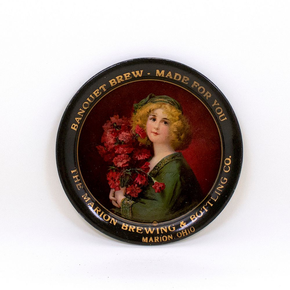 Appraisal: Marion Brewing Blonde Flowers Tip Tray Reference n a Brewery