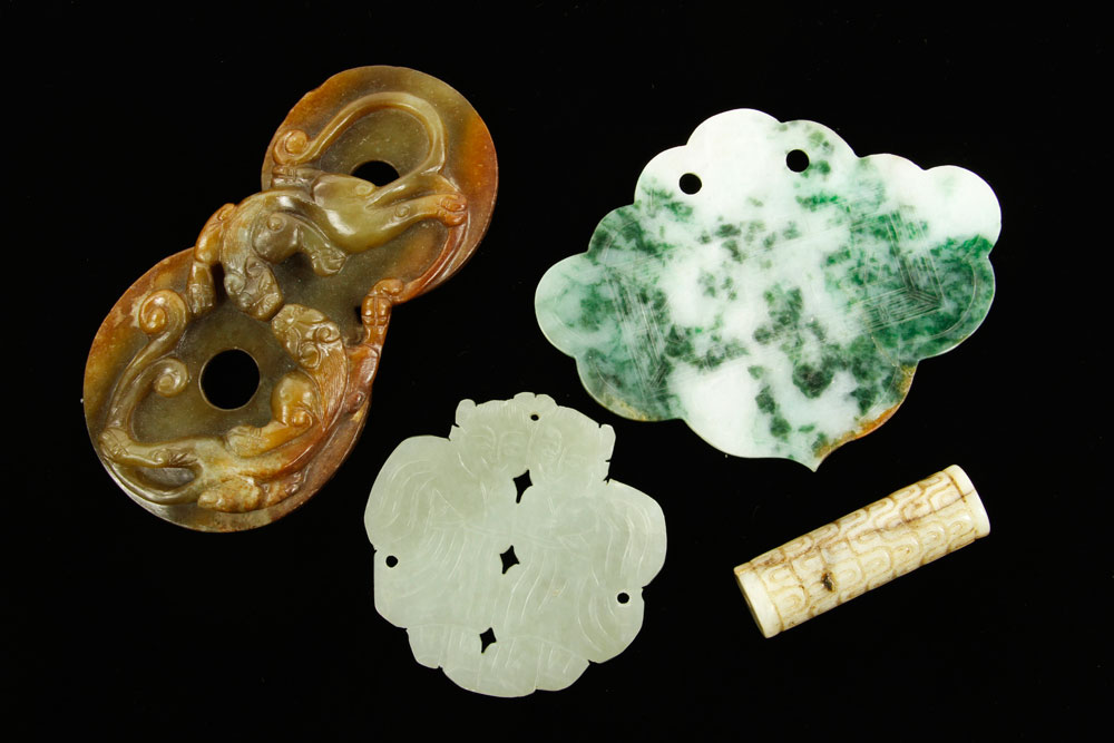 Appraisal: - Lot of Chinese Jade and Stone Items Lot of