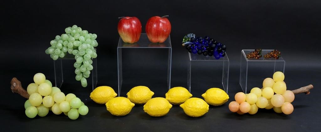 Appraisal: GROUPING OF DECORATIVE FAUX FRUIT bunches of plastic and glass