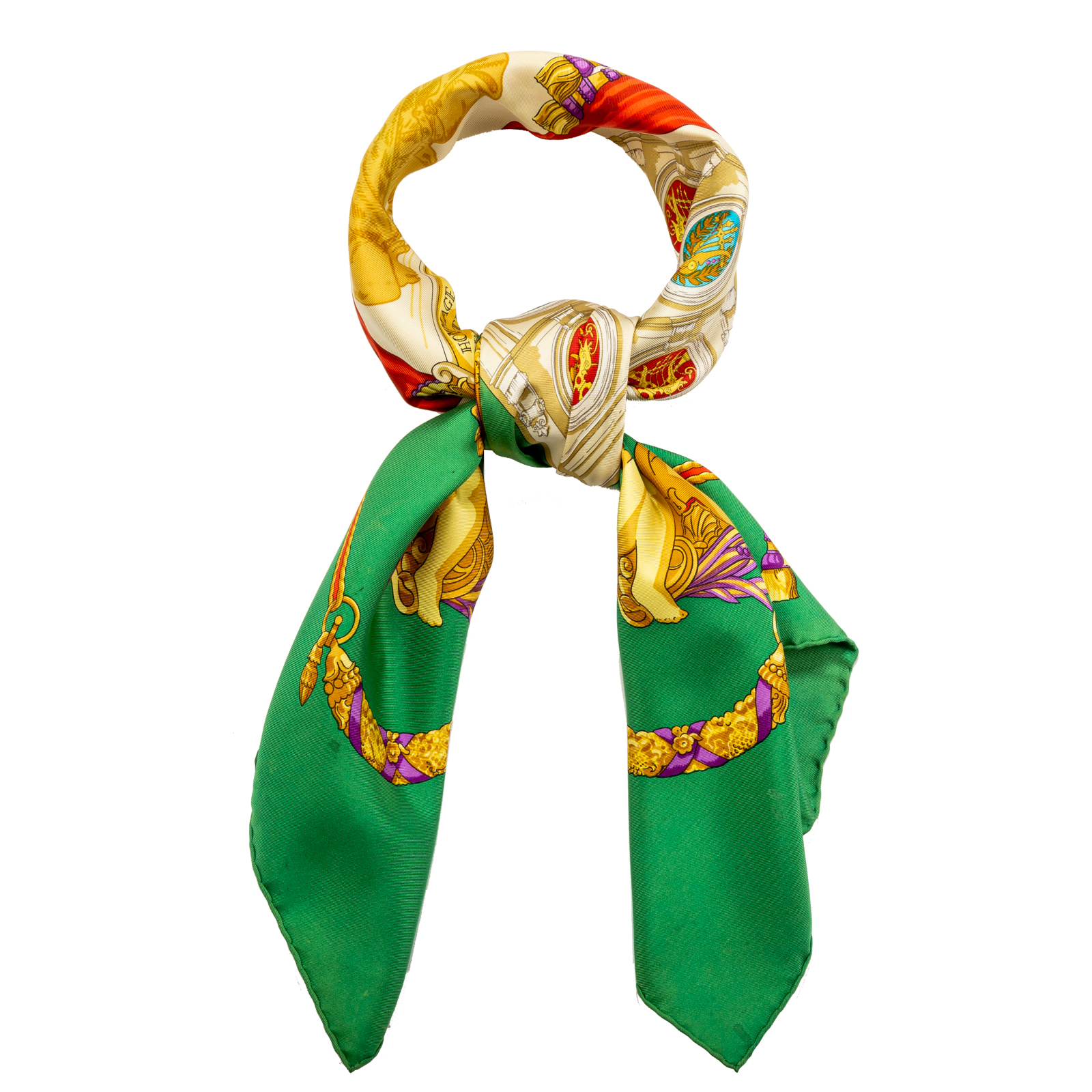 Appraisal: AN HERMES HOMMAGE A CHARLES GARNER SCARF Green and multicolor